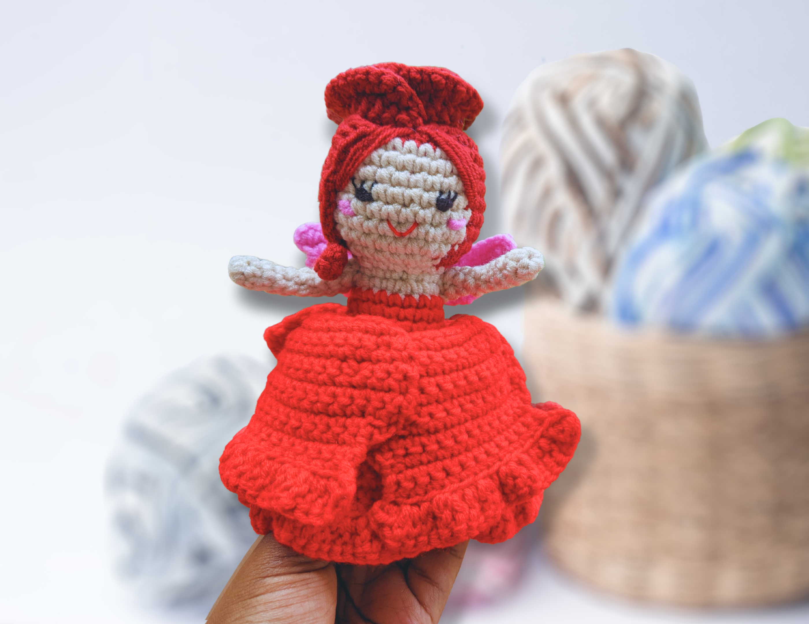 Modèle de Crochet de Fée Rose Réversible