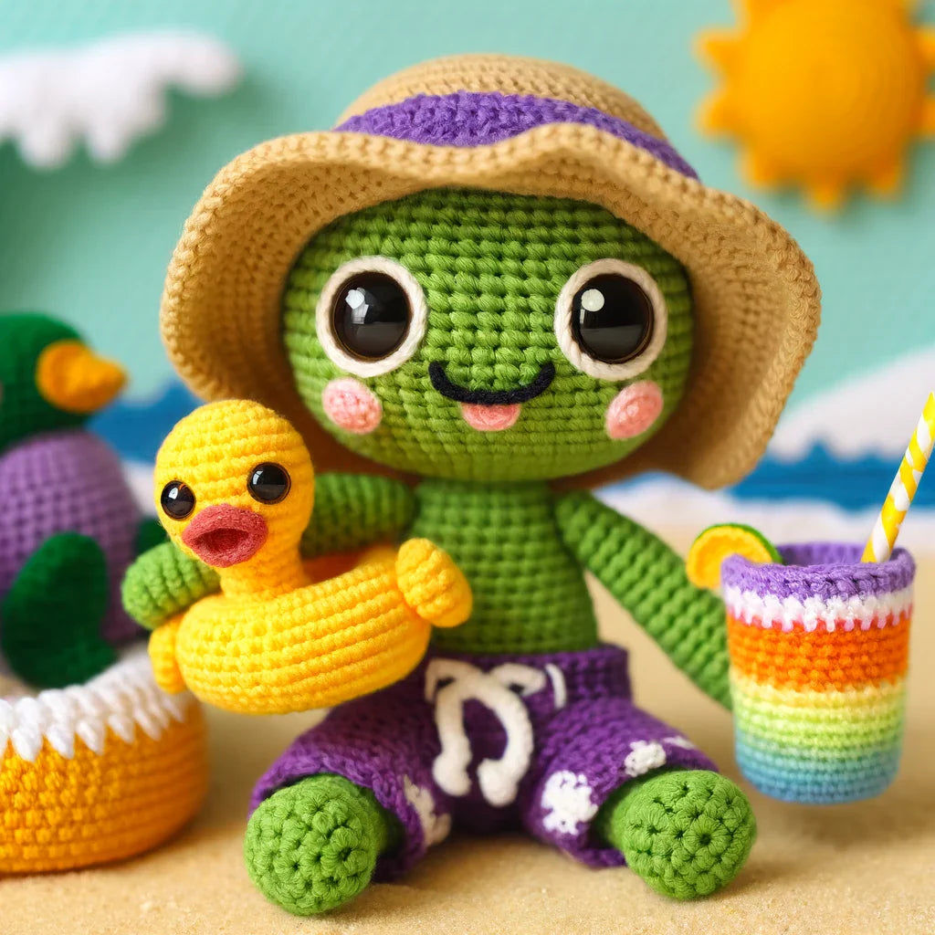 Modèles de Crochet : Frodo la Grenouille, Canard & Verre de Jus