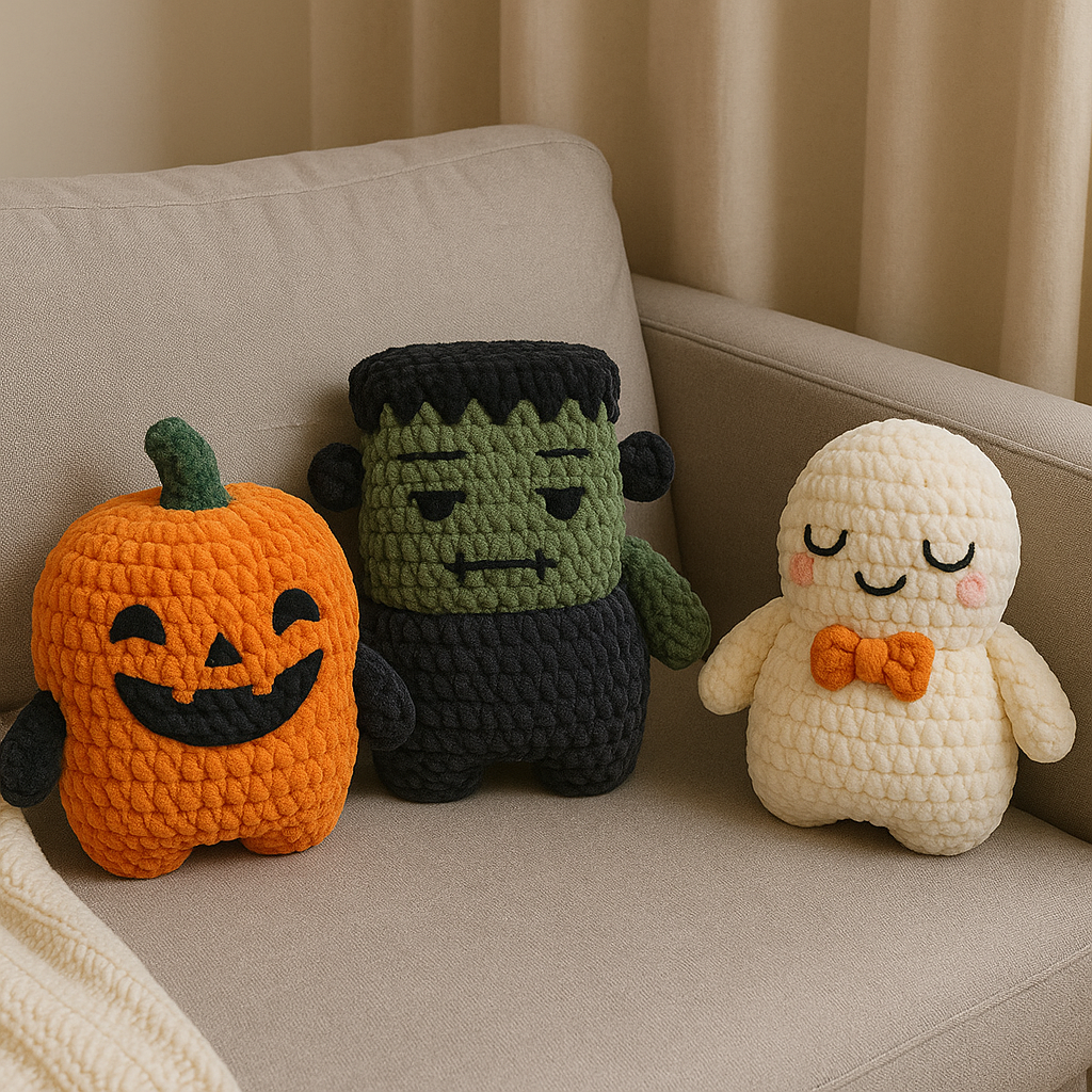 Trio de Coussins d’Halloween - Modèle de crochet