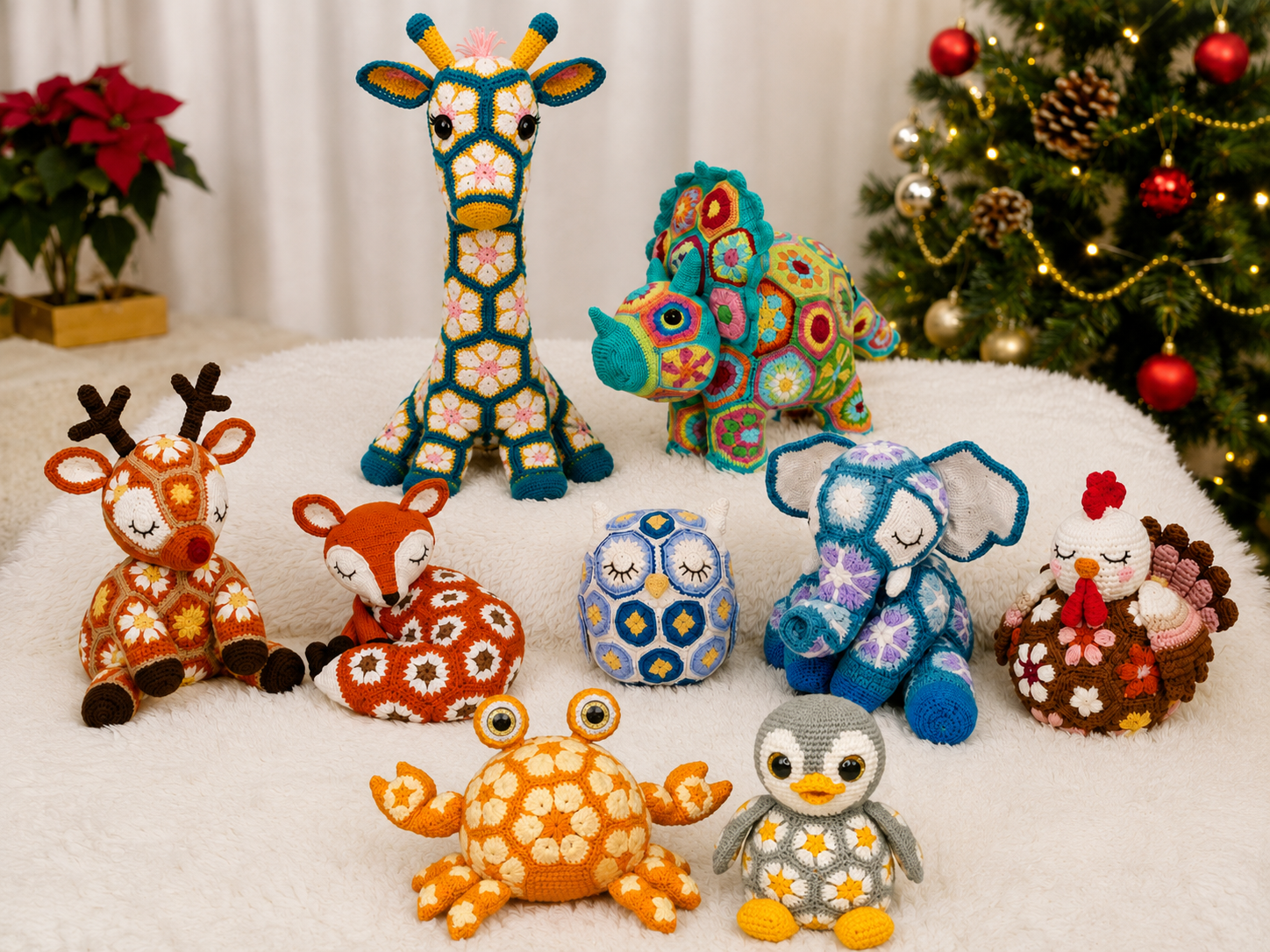 Collection de 9 modèles de crochet en fleurs africaines