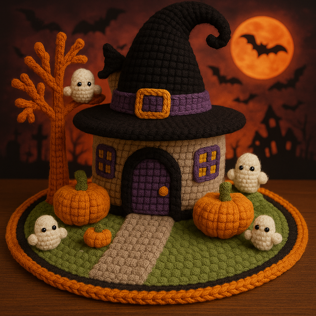 Maison de sorcière d’Halloween - Modèle de crochet