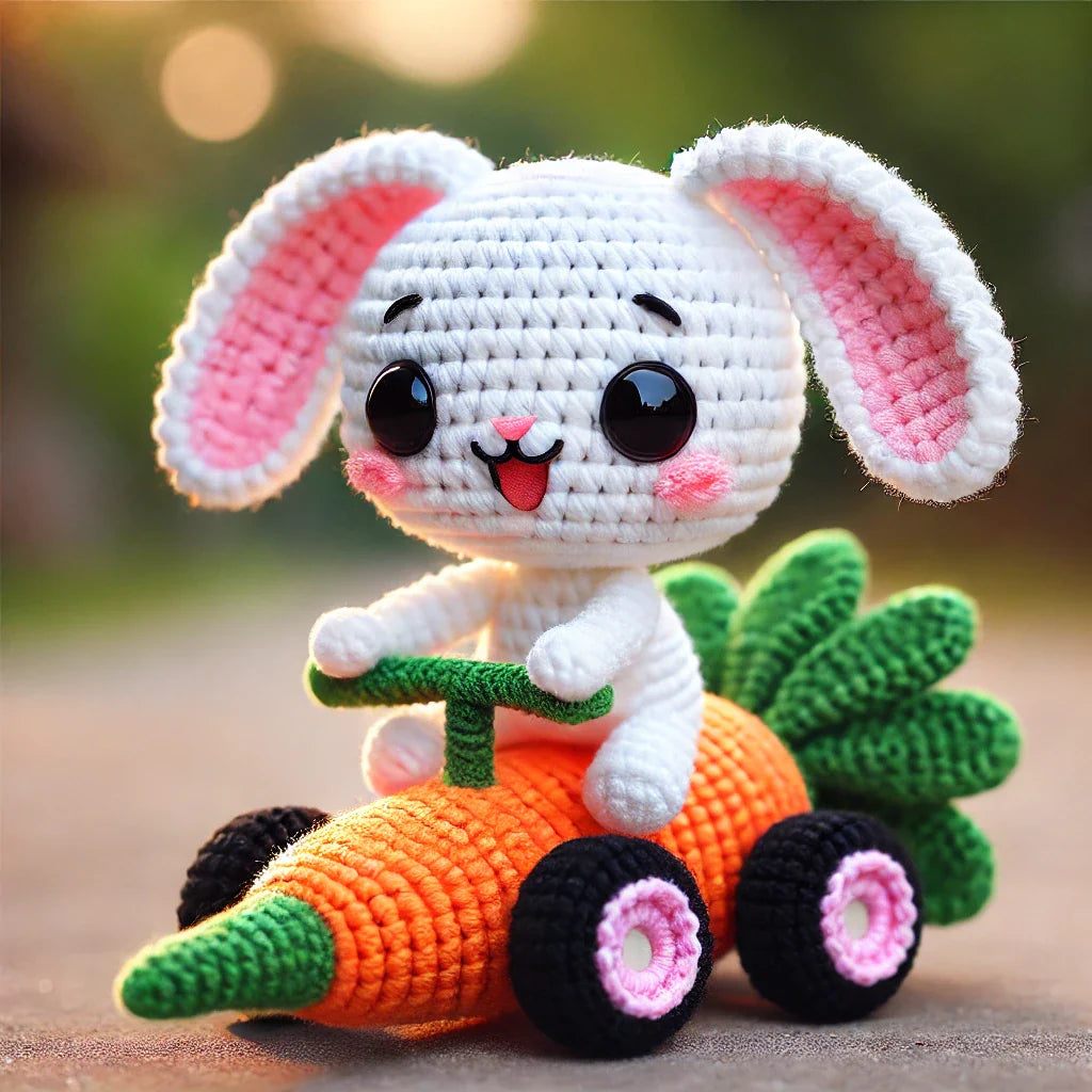 Adorable Lapin en Voiture de Carotte - Modèle de Crochet de Pâques