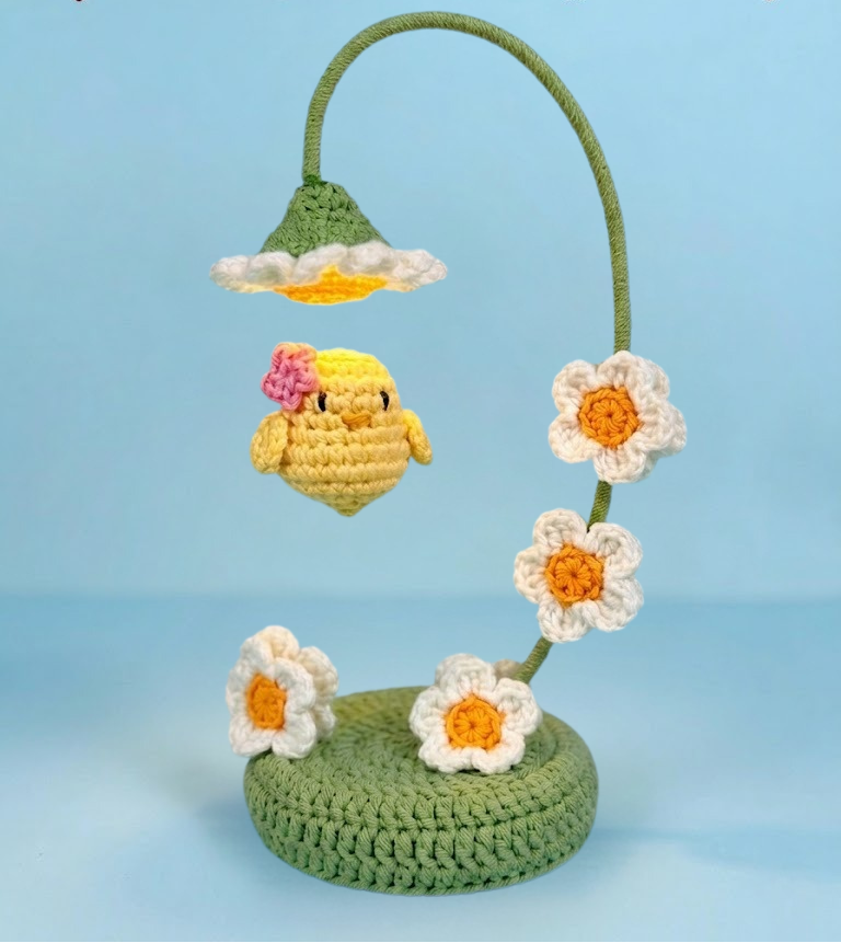 Modèle de crochet : Poussin printanier en lévitation