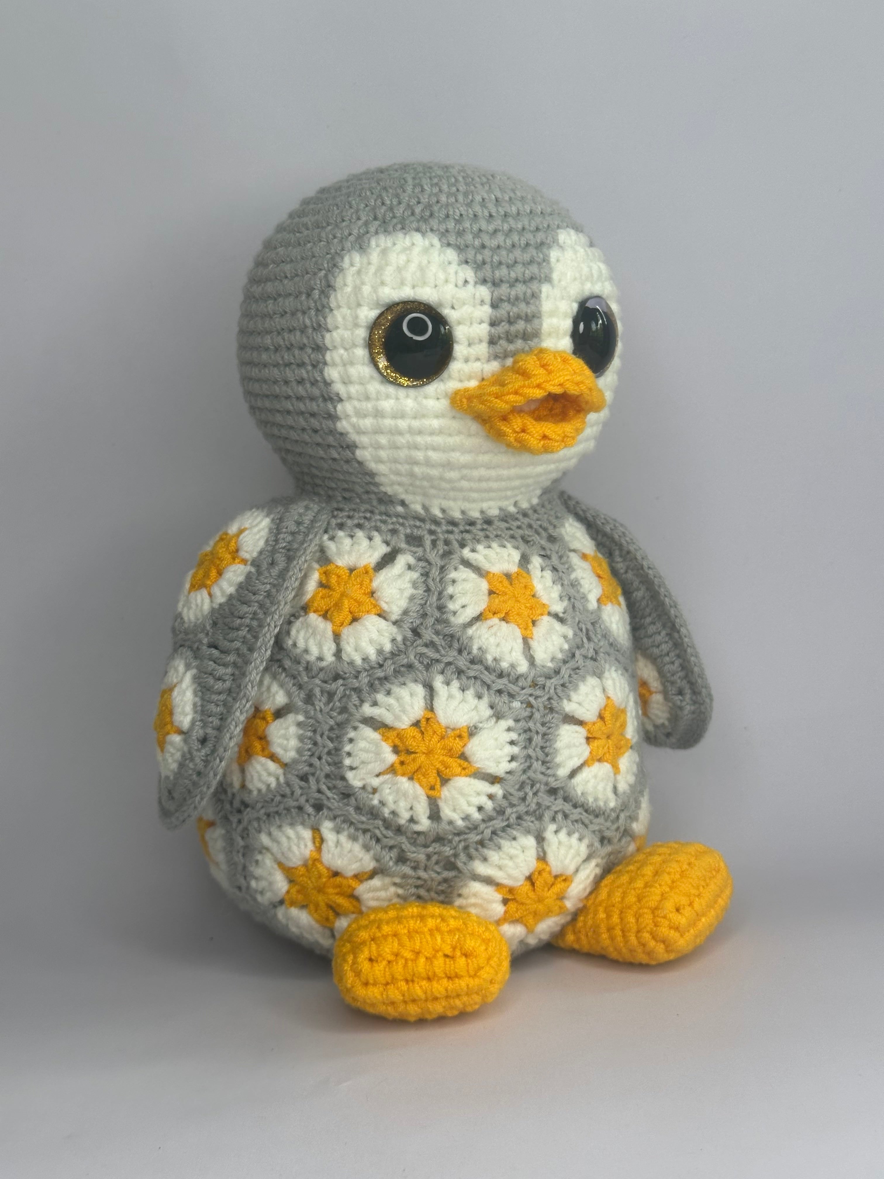 Pingouin en fleurs africaines – Modèle de crochet