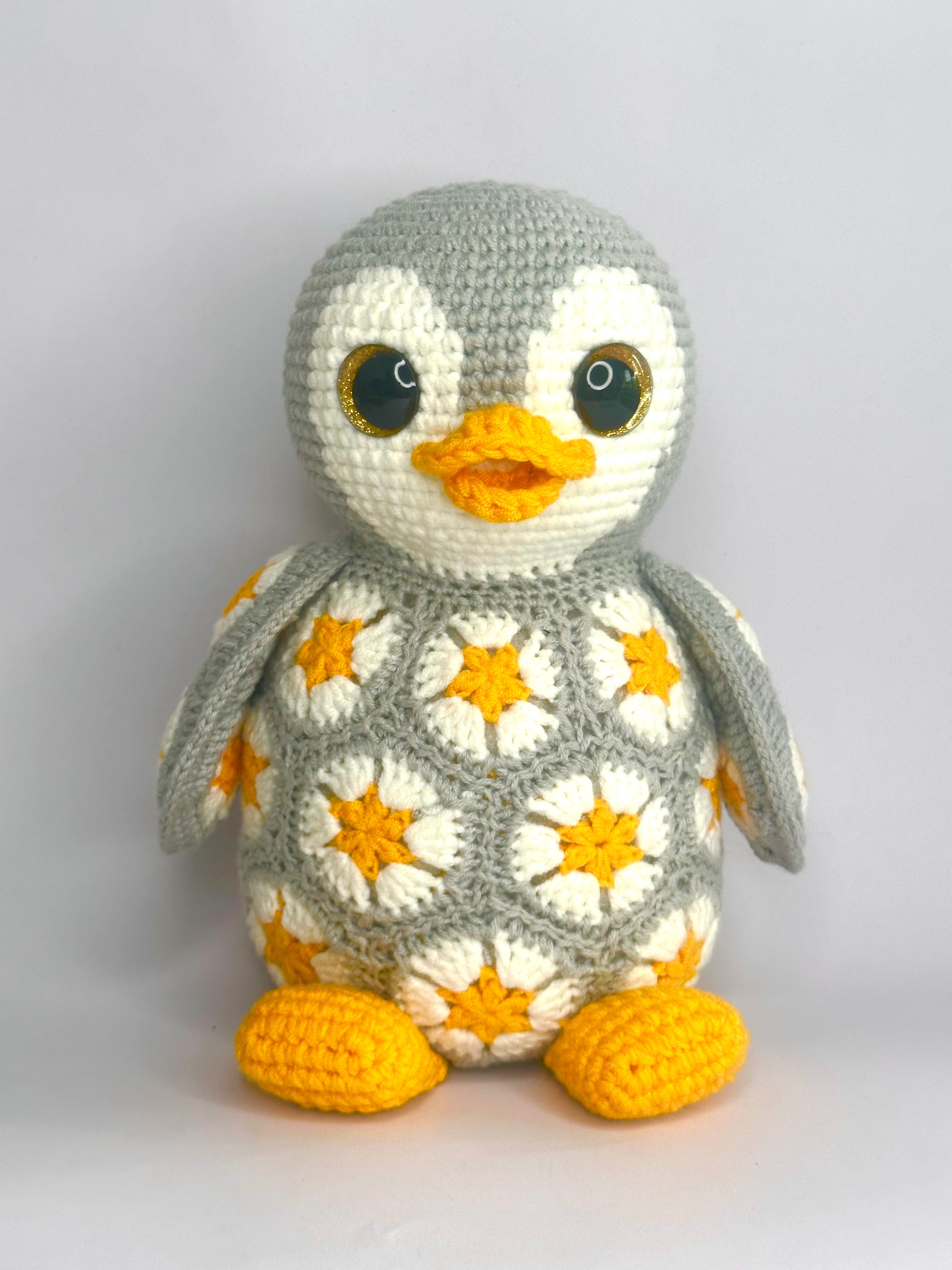 Pingouin en fleurs africaines – Modèle de crochet