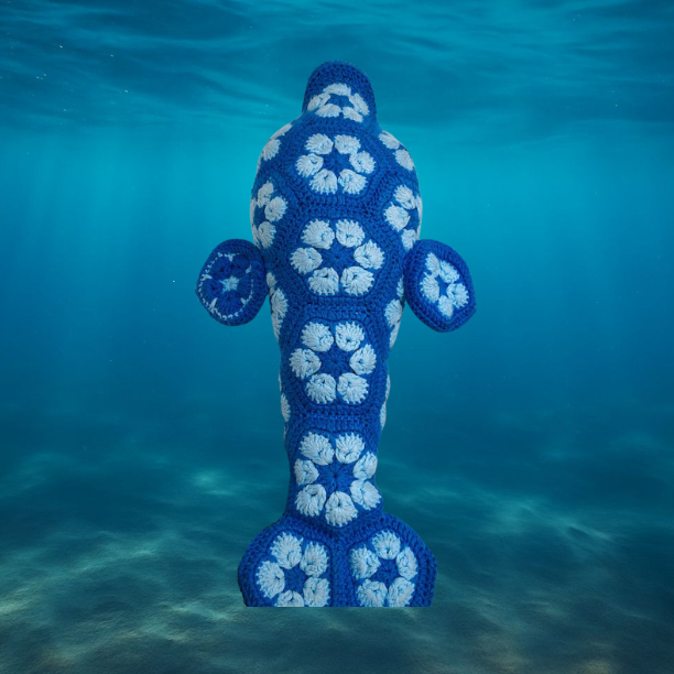 Modèle crochet – Dauphin en fleurs africaines