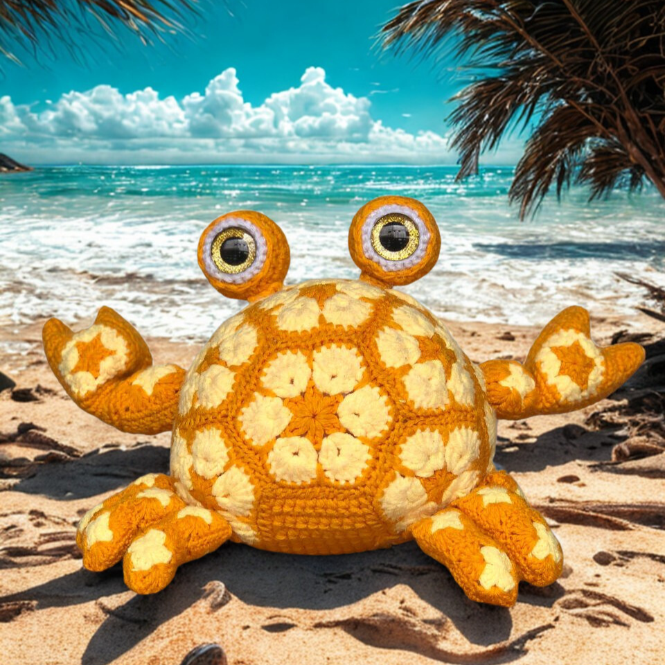 Modèle de crochet Crabe Fleurs Africaines