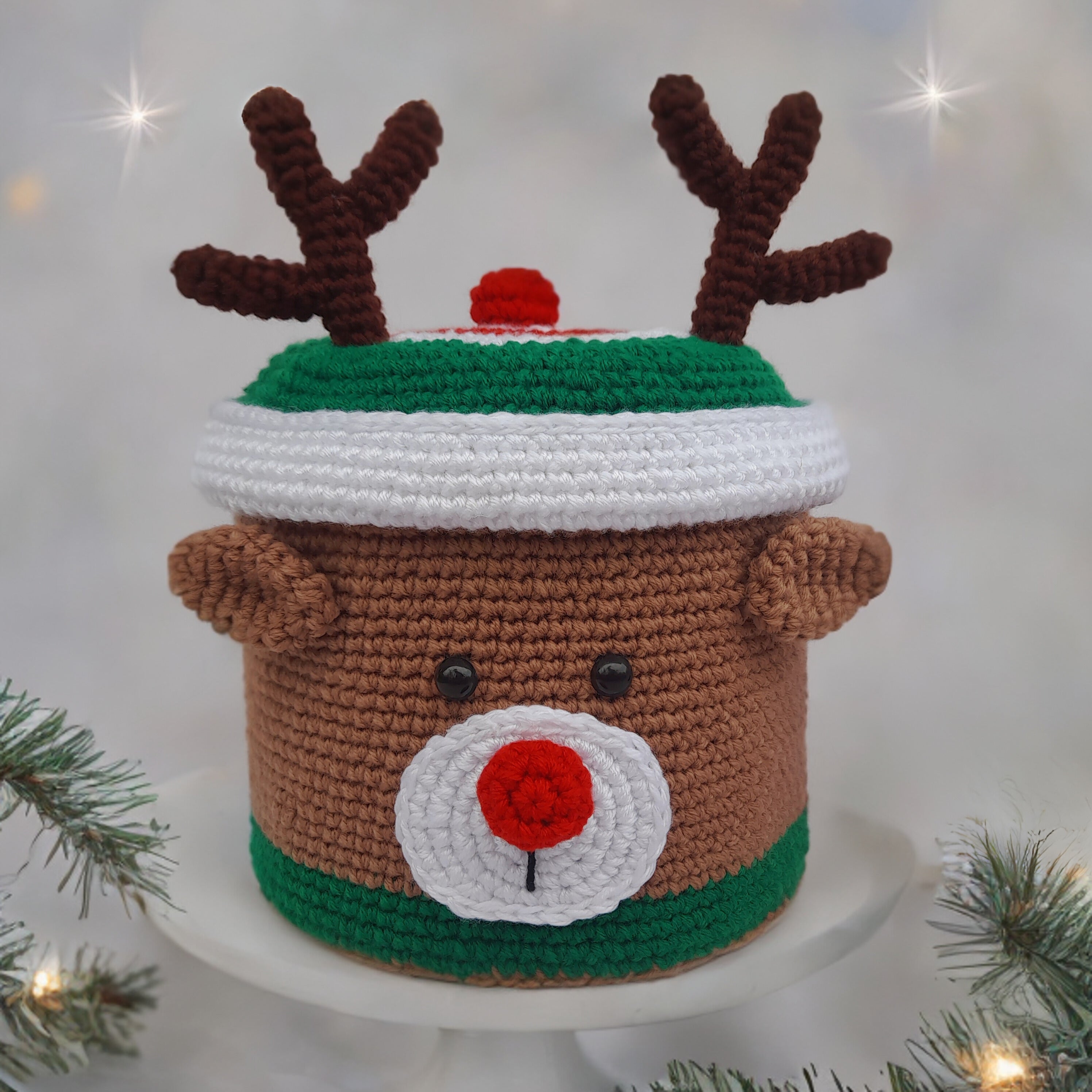 Modèles de Crochet pour Grandes Boîtes Cadeaux du Père Noël & Rudolph