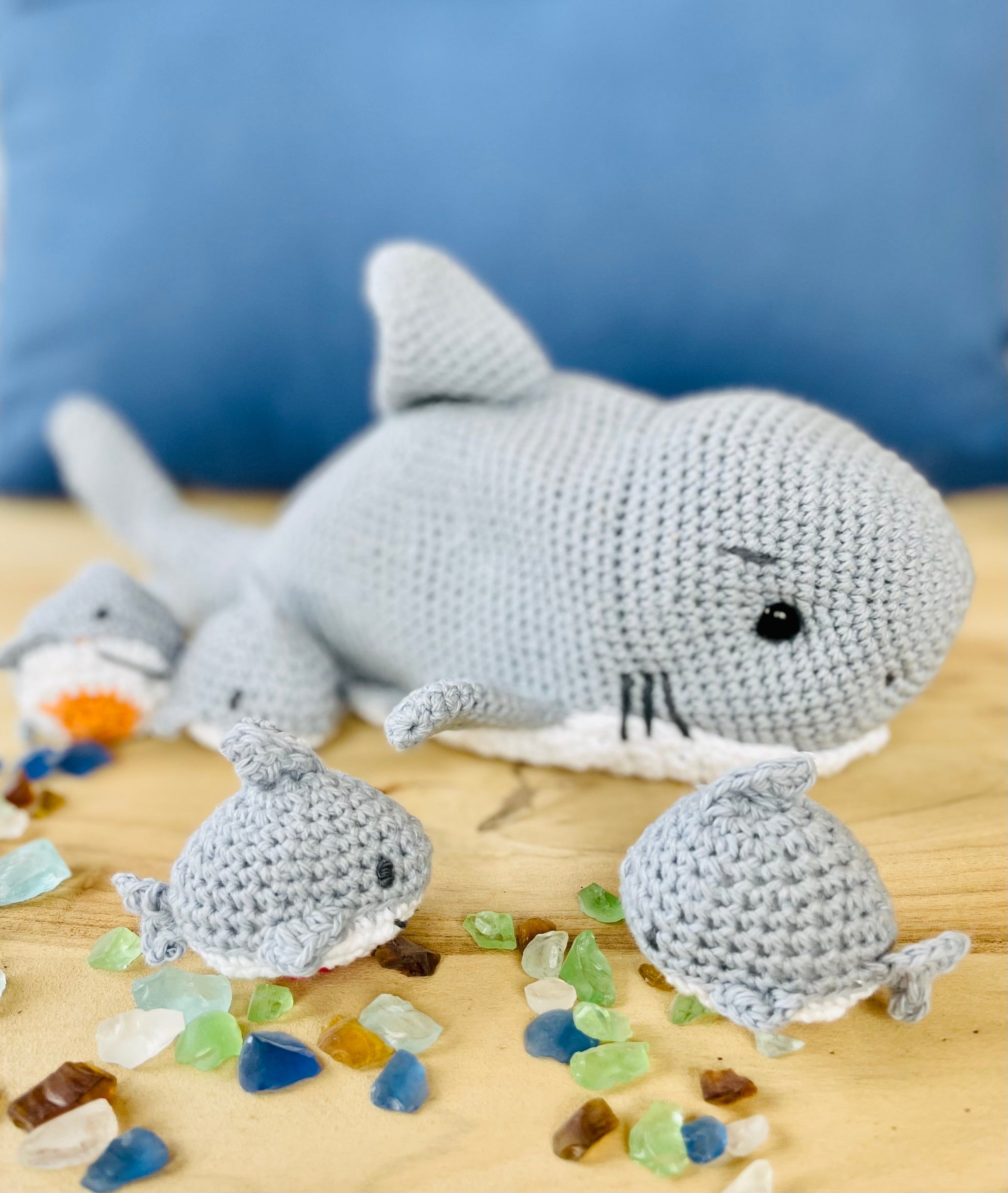 Modèle de Crochet Jeu de Requins avec Mini Requins