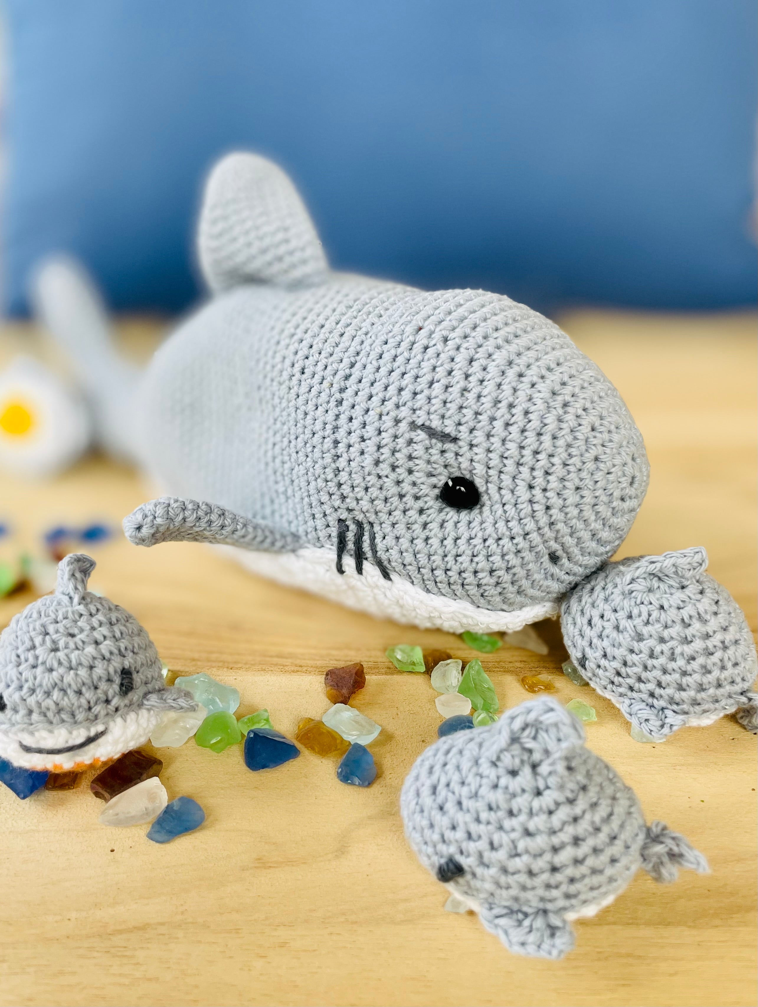 Modèle de Crochet Jeu de Requins avec Mini Requins